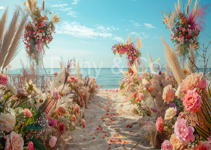 Avezano Roses at the Seaside Wedding Backdrop Designed By Danyelle Pinnington