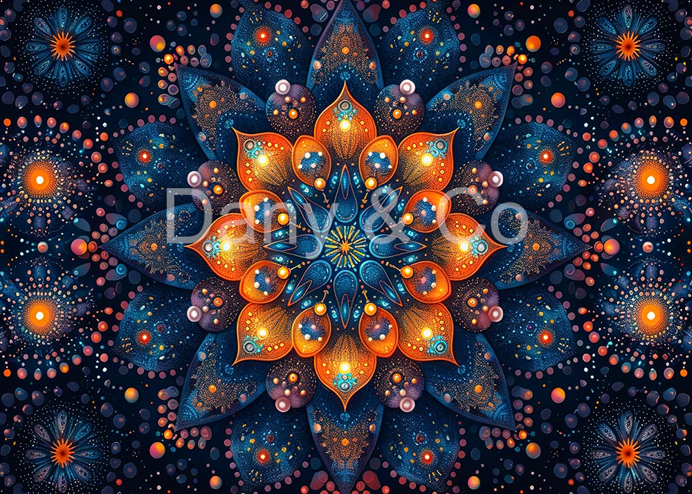 Avezano Flower Blue Lamp Backdrop Designed By Danyelle Pinnington