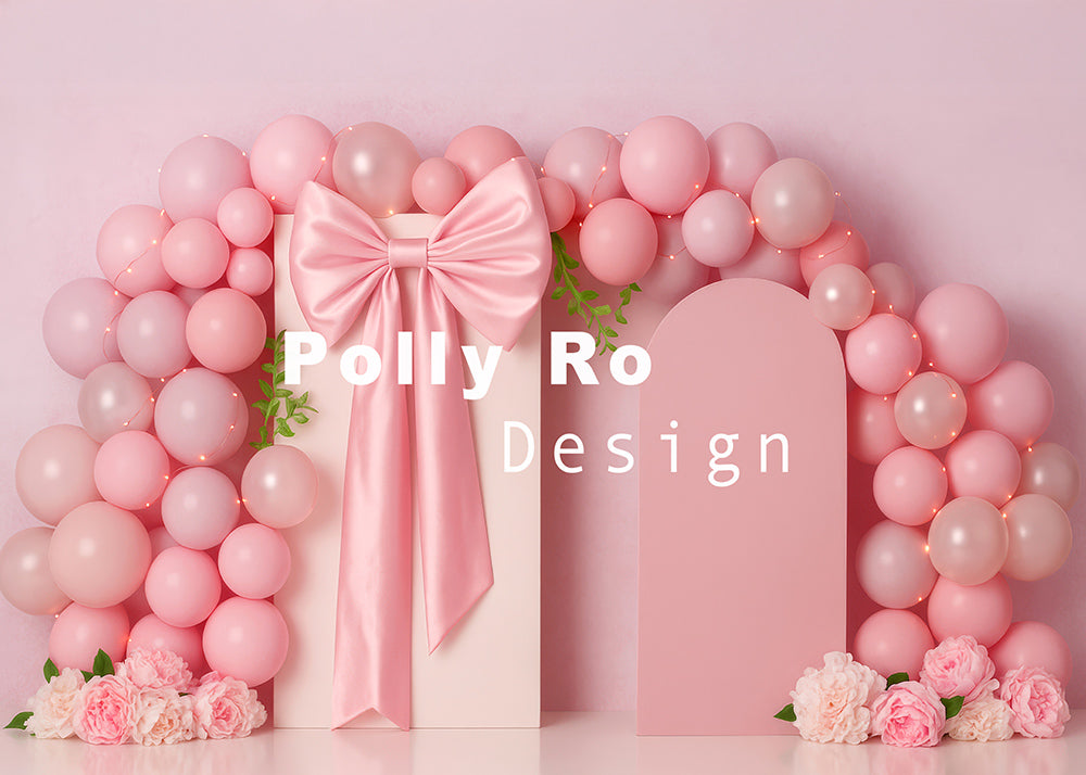 Avezano Birthday Bow and Arch Balloons Backdrop Designed By Polly Ro Design