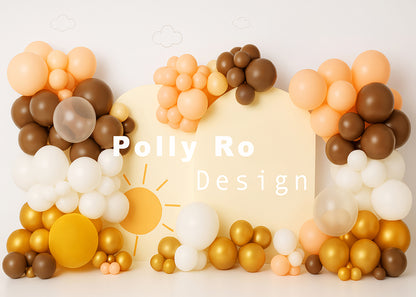 Avezano Light Yellow Arch Balloon Warm Party Backdrop Designed By Polly Ro Design