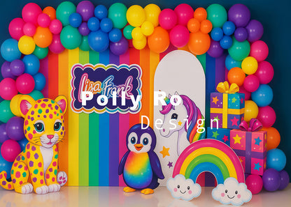 Avezano Colorful Balloon Party Favors Backdrop Designed By Polly Ro Design