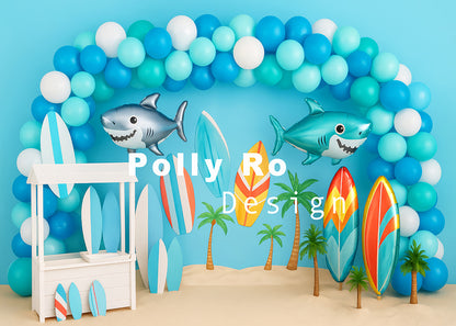 Avezano Summer Shark Balloon Party Backdrop Designed By Polly Ro Design