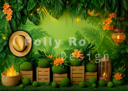 Avezano Tropical Jungle Summer Photography Backdrop Designed By Polly Ro Design