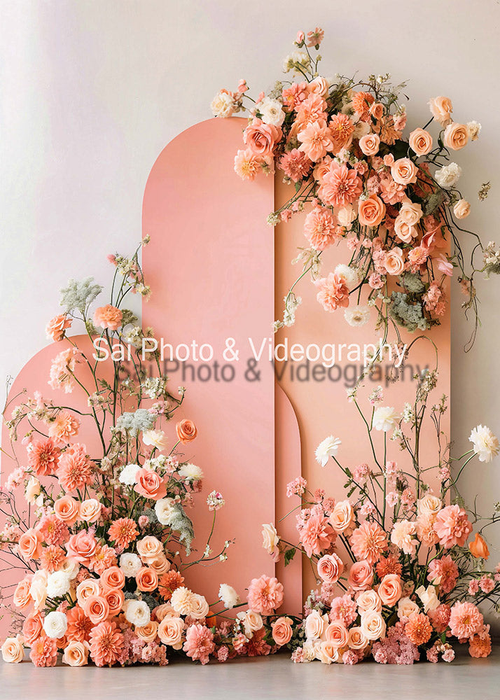 Avezano Pink Arch and Roses Wedding Backdrop Designed By Sai photo & videography