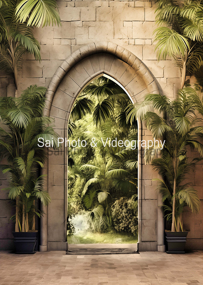 Avezano Greenery and Stone Arches Backdrop Designed By Sai photo & videography