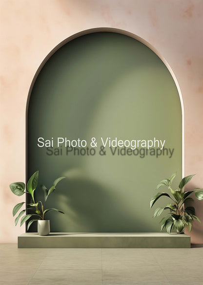 Avezano Green Arched Windows Backdrop Designed By Sai photo & videography