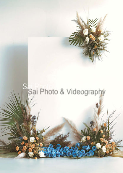 Toile de fond pour photographie d'arche et de fleurs roses d'Avezano conçue par Sai photo &amp; videography 