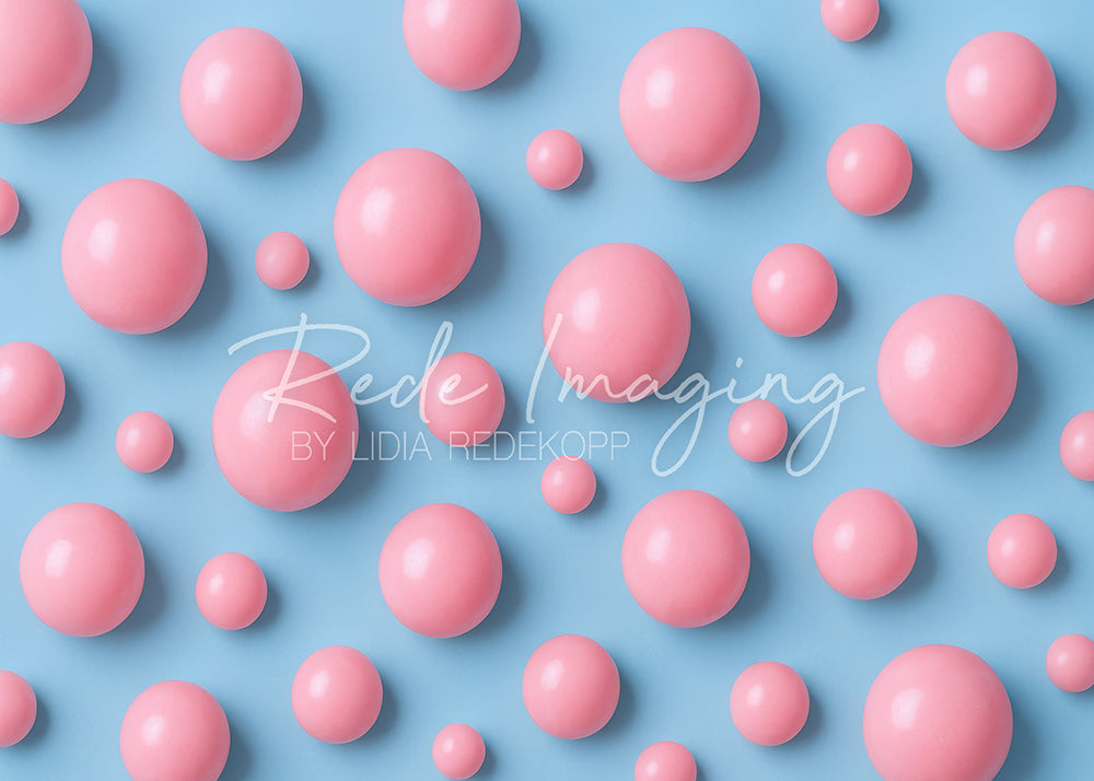 Avezano Blue and Pink Spheres Photography Backdrop Designed By Lidia Redekopp