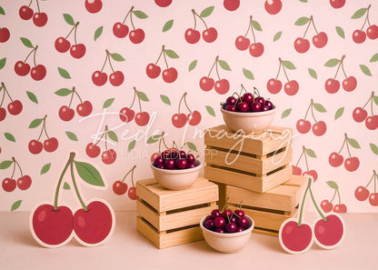 Avezano Cherry Pattern Photography Backdrop Designed By Lidia Redekopp