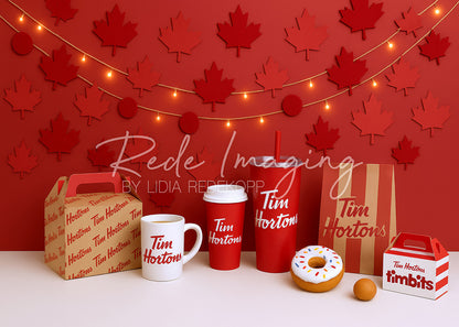Avezano Red Maple and Tim Hortons Photography Backdrop Designed By Lidia Redekopp