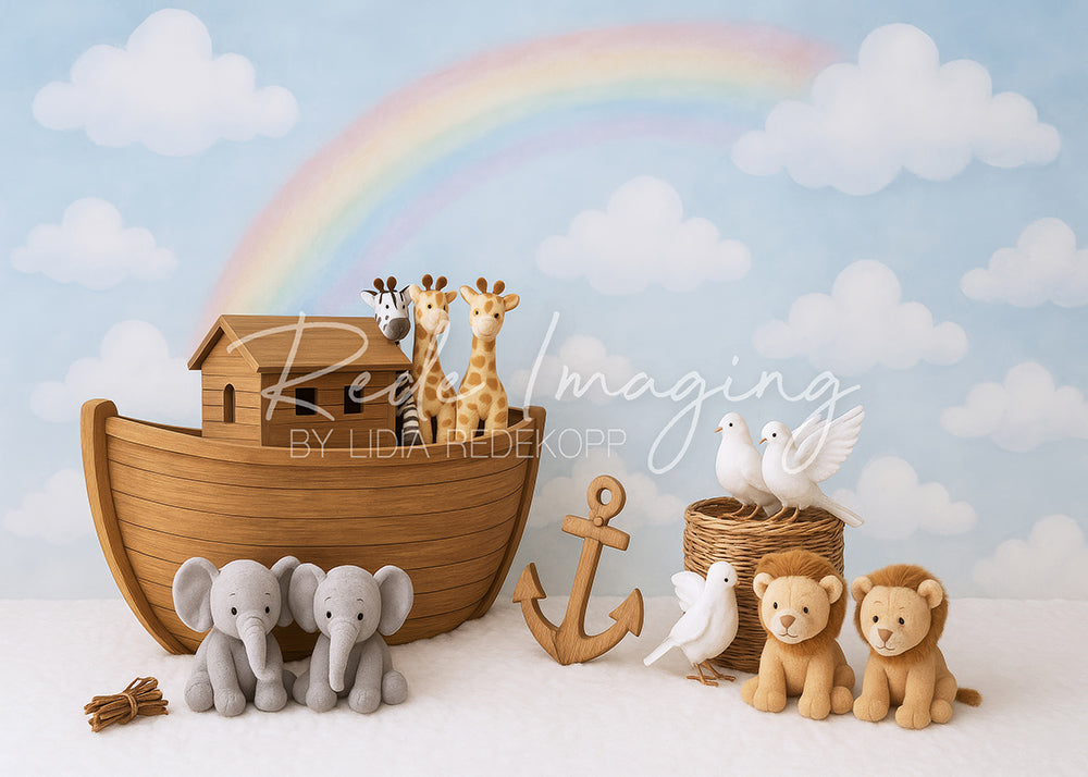 Avezano Noah's Ark and Animals Photography Backdrop Designed By Lidia Redekopp