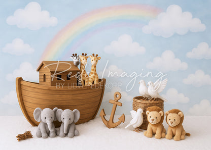 Avezano Noah's Ark and Animals Photography Backdrop Designed By Lidia Redekopp