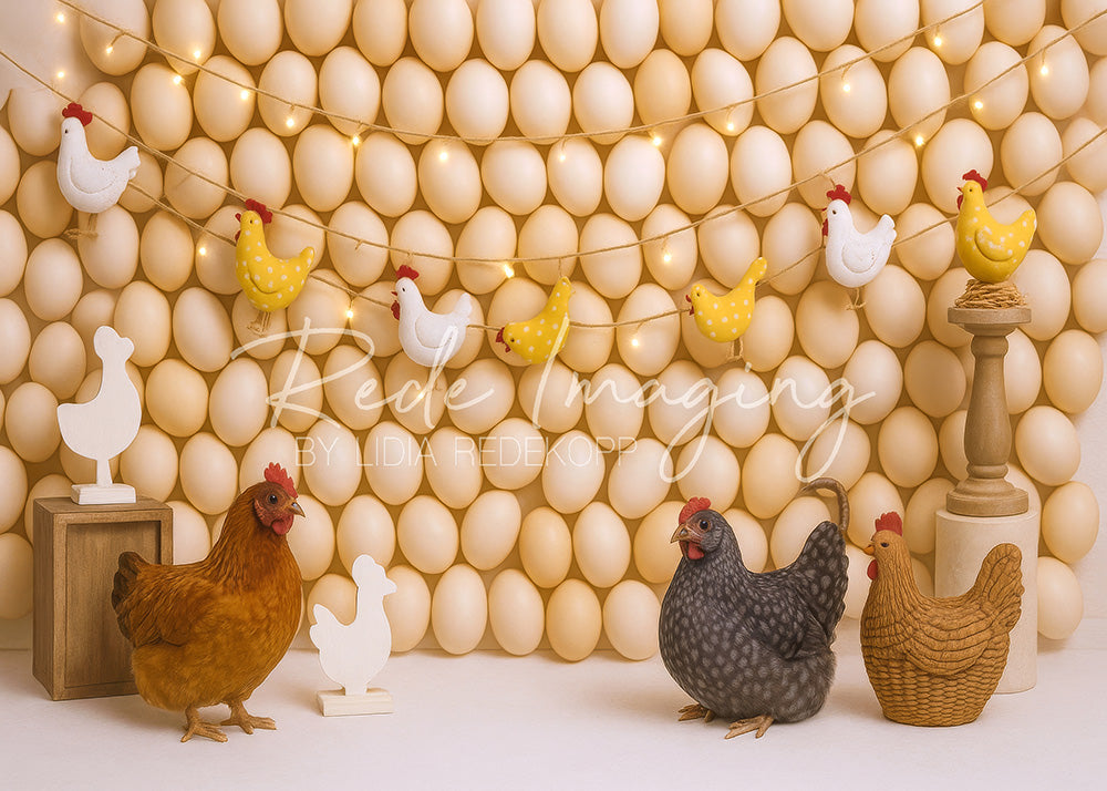 Toile de fond pour photographie de pailles et d'œufs de Pâques d'Avezano conçue par Polly Ro Design