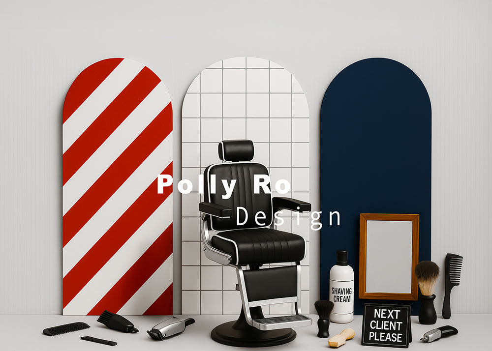 Avezano Barber Shop Arch Photography Backdrop Designed By Polly Ro Design