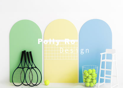 Avezano Tennis Themed Arch Photography Backdrop Designed By Polly Ro Design