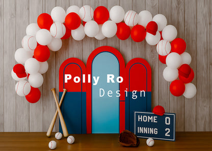 Avezano Baseball Themed Arch Photography Backdrop Designed By Polly Ro Design