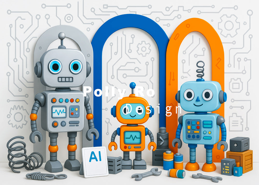 Avezano Robot Themed Arch Photography Backdrop Designed By Polly Ro Design