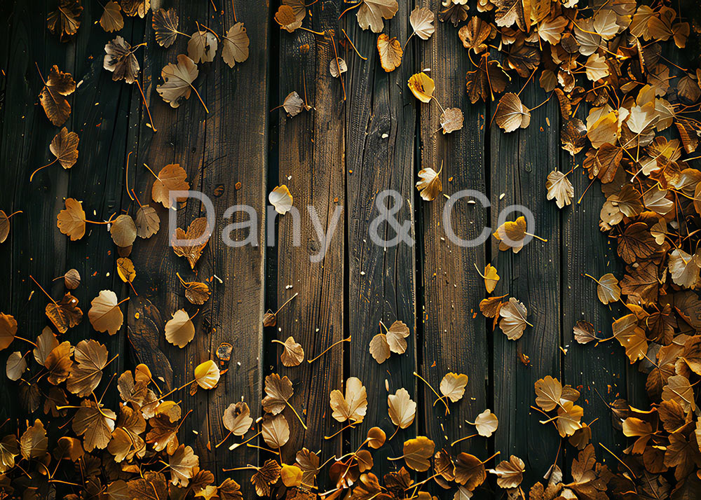 Avezano Autumn Leaves On Wood Backdrop Designed By Danyelle Pinnington