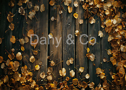 Avezano Autumn Leaves On Wood Backdrop Designed By Danyelle Pinnington
