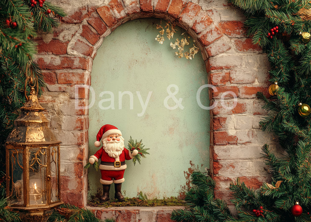 Avezano Santa in Brick Archway Backdrop Designed By Danyelle Pinnington