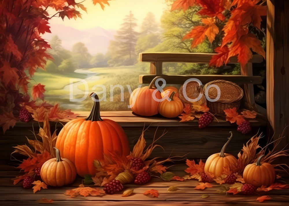 Avezano Autumn Pumpkin Porch Backdrop Designed By Danyelle Pinnington
