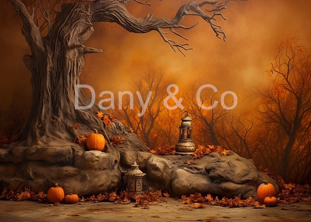 Avezano Halloween Tree and Pumpkins Backdrop Designed By Danyelle Pinnington