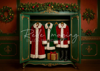 Avezano Noël Hiver Cabine Neige 2 pièces Toile de fond