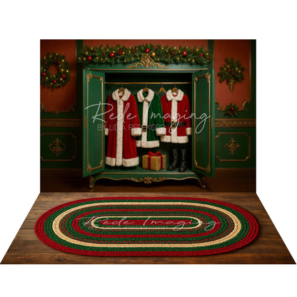 Avezano Noël Hiver Cabine Neige 2 pièces Toile de fond