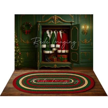 Avezano Santa Claus Wardrobe 2 pcs Set Backdrop Designed By Lidia Redekopp