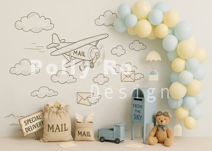 Toile de fond pour photographie de pailles et d'œufs de Pâques d'Avezano conçue par Polly Ro Design