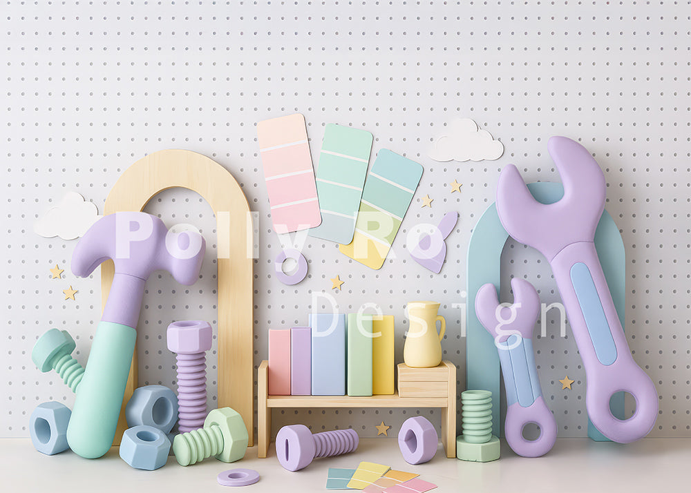 Toile de fond pour photographie de pailles et d'œufs de Pâques d'Avezano conçue par Polly Ro Design