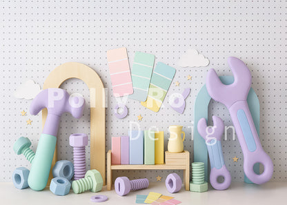 Toile de fond pour photographie de pailles et d'œufs de Pâques d'Avezano conçue par Polly Ro Design