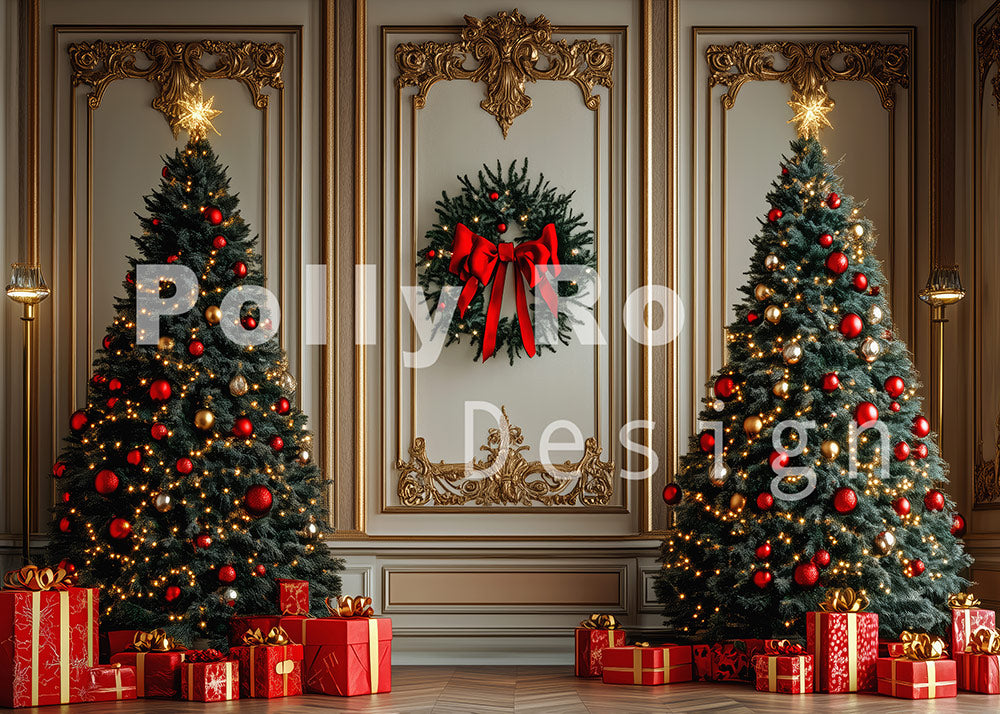 Avezano Luxury Christmas Tree Photography Backdrop Designed By Polly R