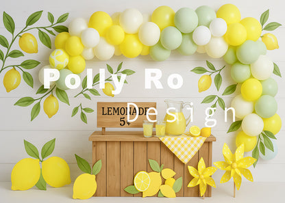 Avezano Lemonade Stand Balloon Arch Photography Backdrop Designed By Polly Ro Design