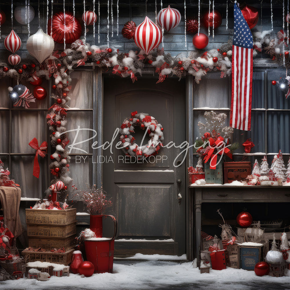 Avezano Christmas Storefront Decor Photography Backdrop Designed By Lidia Redekopp