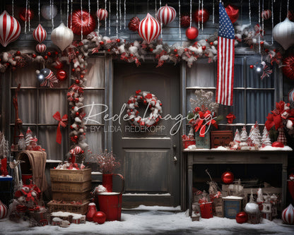 Avezano Christmas Storefront Decor Photography Backdrop Designed By Lidia Redekopp