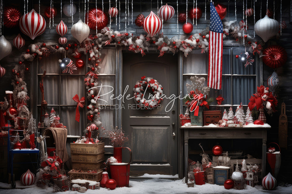 Avezano Christmas Storefront Decor Photography Backdrop Designed By Lidia Redekopp