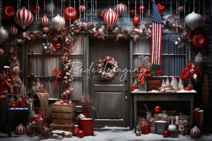 Avezano Christmas Storefront Decor Photography Backdrop Designed By Lidia Redekopp