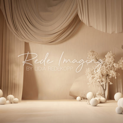 Toile de fond pour photographie de pailles et d'œufs de Pâques d'Avezano conçue par Polly Ro Design