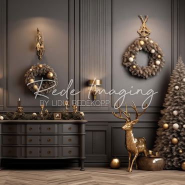 Avezano Luxury Christmas Wreath Photography Backdrop Designed By Lidia Redekopp