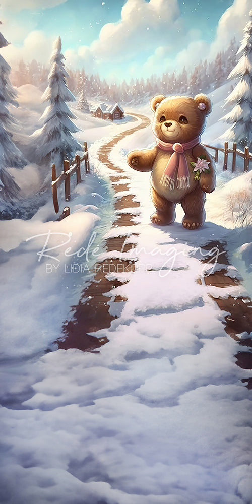 Avezano Winter Teddy Bear Photography Backdrop Designed By Lidia Redekopp