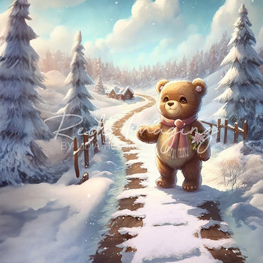 Avezano Winter Teddy Bear Photography Backdrop Designed By Lidia Redekopp