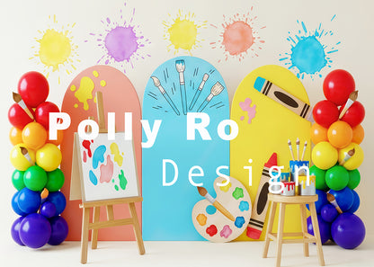 Avezano Colorful Art Studio Photography Backdrop Designed By Polly Ro Design
