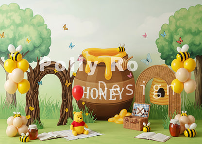 Toile de fond pour photographie de pailles et d'œufs de Pâques d'Avezano conçue par Polly Ro Design