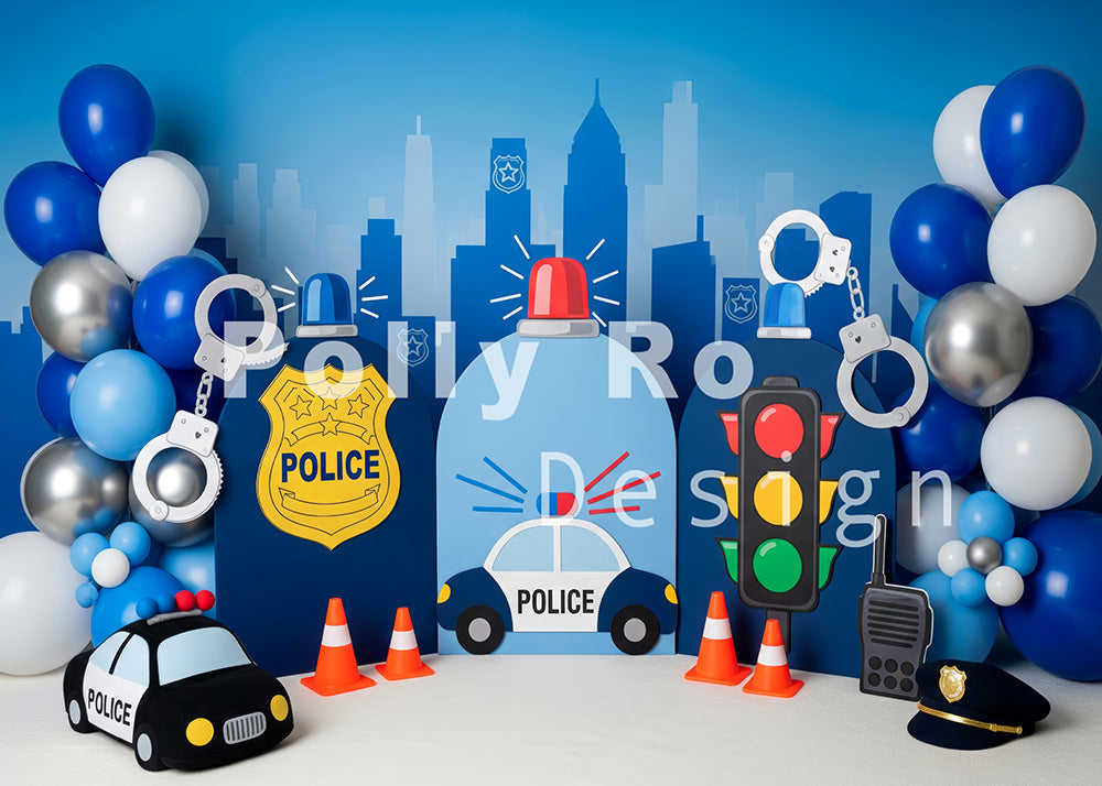 Police Blue Backdrop Avezano Police Theme Photography Backdrop Designed By Polly Ro Design
