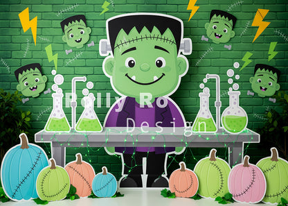 Avezano Frankenstein Lab Pumpkin Backdrop Designed By Polly Ro Design