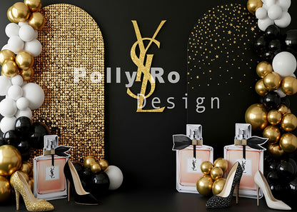 Avezano Gold Black Balloon Perfume  Designed By Polly Ro Design