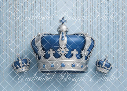 Avezano Silver Blue Crown Backdrop Designed By Enchanted Design Studio