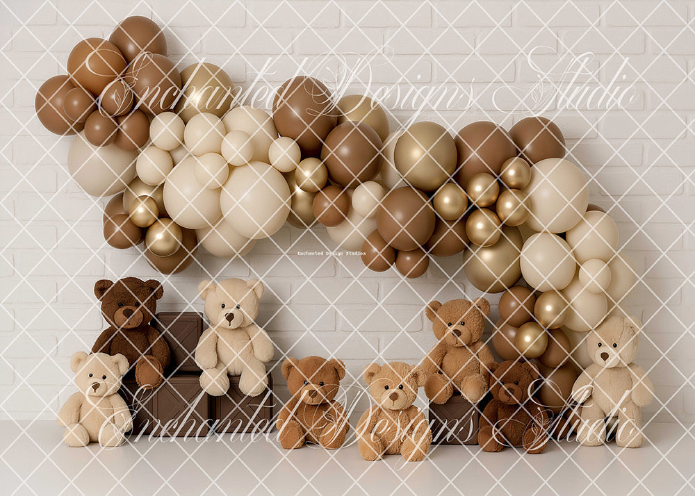 Avezano Teddy Bear Balloon Arch Backdrop Designed By Enchanted Design Studio