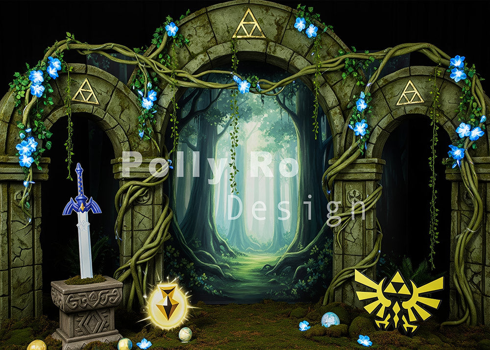 Avezano Legend of Zelda Forest Arch Backdrop Designed By Polly Ro Design